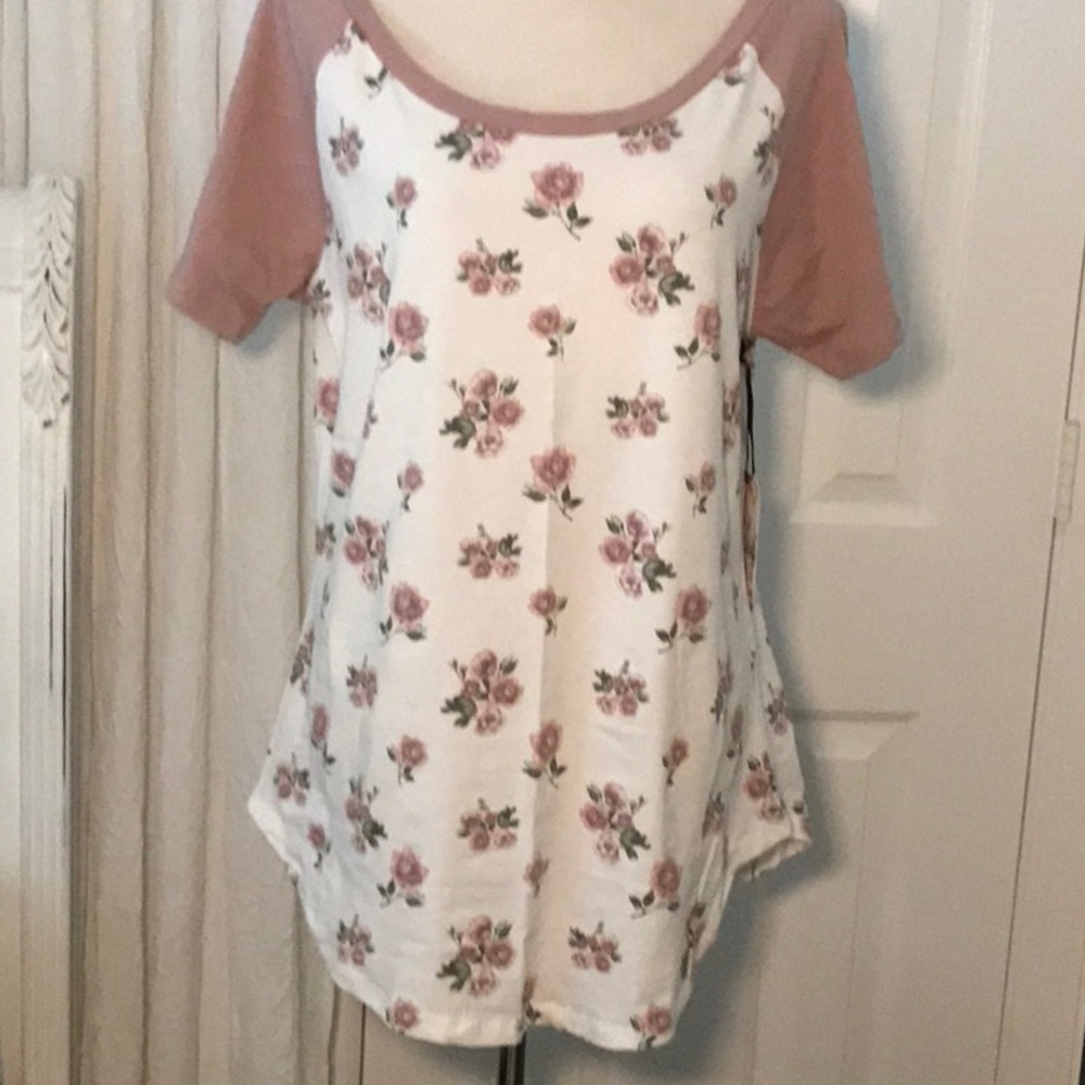 Splash Cream and Dusty Pink Raglan Tee
